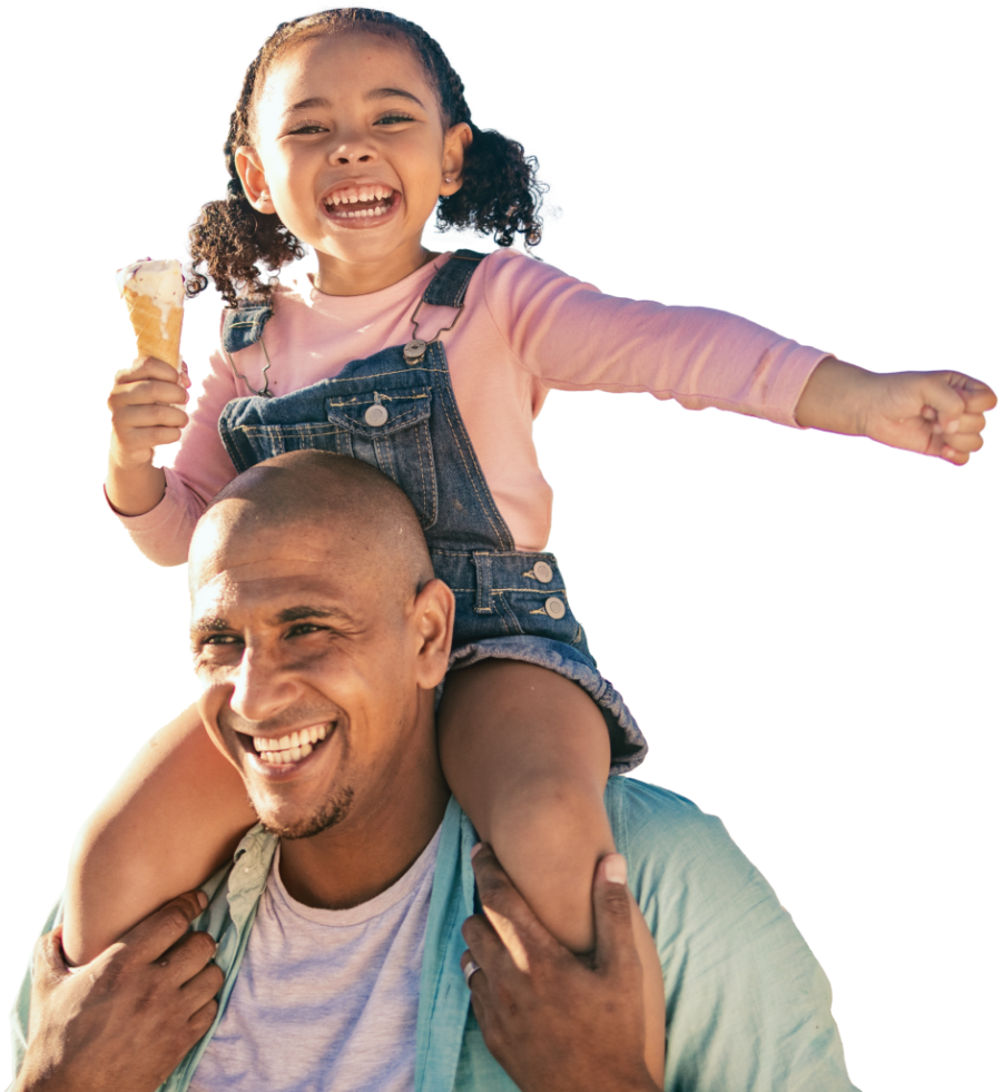 happy family having a ice cream